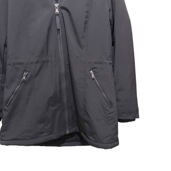 Calvin Klein Flextech Faux Shearling Lined Hooded Jacket Black Size Petite Large - Picture 7 of 12